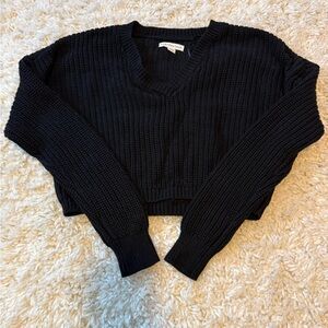 Aeropostale Black Knit Cropped Sweater